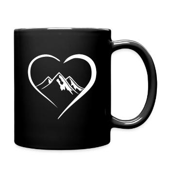 Mountains Hiking Love Alps Holiday Heart Gift - Full Colour Mug - black - Right