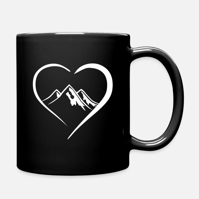 Mountains Hiking Love Alps Holiday Heart Gift - Full Colour Mug - black