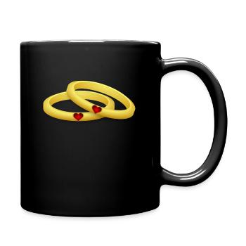 Rings Gold Heart - Tasse einfarbig - Schwarz - Rechts