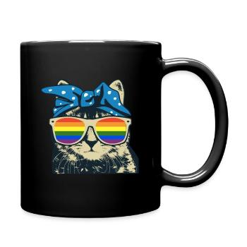 Arc en ciel de chat - Mug uni - noir - Droite