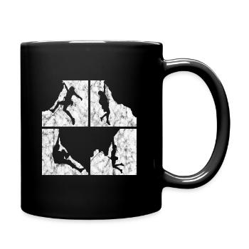 Retro mountaineering bouldering climbing mountain gift - Full Colour Mug - black - Right