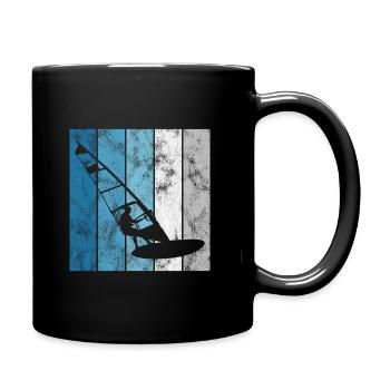 Windsurfing Windsurfen Windsurfer Retro Surfen - Tasse einfarbig - Schwarz - Rechts