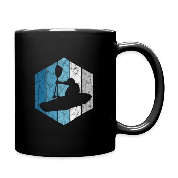 Paddeln Kanu Rudern Kayak Retro Paddel Kajak Boot - Tasse einfarbig - Schwarz - Rechts