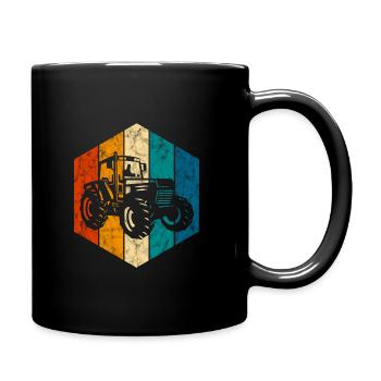 Ferme Fermeur Rétro tracteur tracteur tracteur - Mug uni - noir - Droite