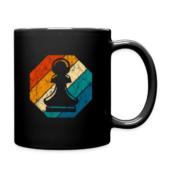 Schachmatt Retro Schachspieler Schachfigur Schach - Tasse einfarbig - Schwarz - Rechts