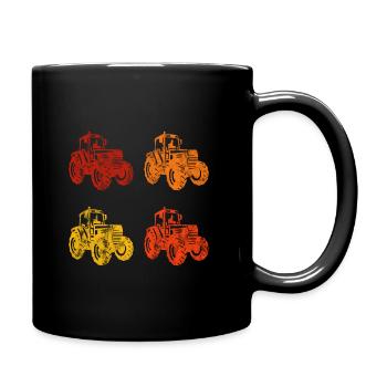 Farm Bauer Tractor Tractor Tractors Retro - Full Colour Mug - black - Right