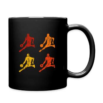 Basket-ball basket-ball basketteur rétro - Mug uni - noir - Droite