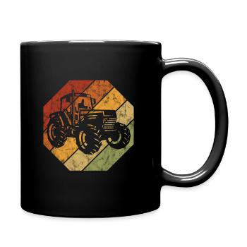 Tractor Farm Farmer Tractors Retro Tractor - Full Colour Mug - black - Right