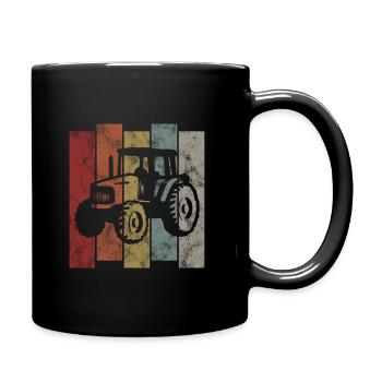 Tractors Tractor Farmer Retro Tractor Farm - Full Colour Mug - black - Right