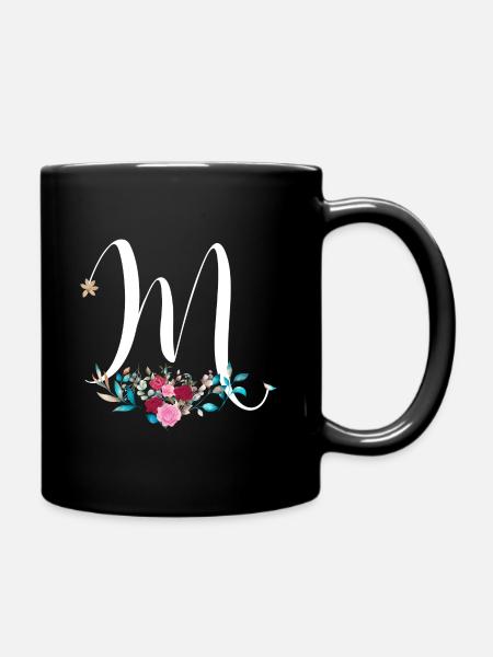 Prenom en M Initiale cadeau personnalisé - Mug uni - noir