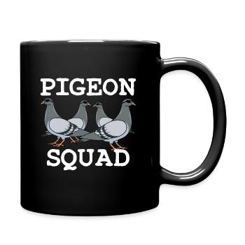 Pigeon Squad Taubenzüchter Spruch - Tasse einfarbig - Schwarz - Rechts