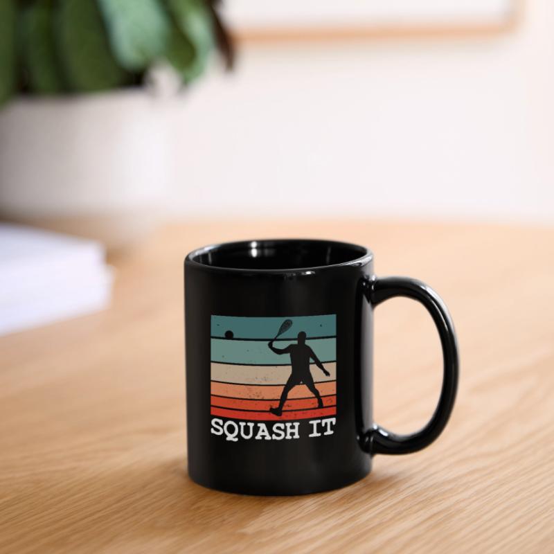 Squash it Squash Player Motif Full Colour Mug