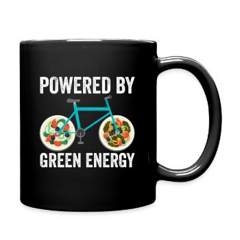 Cyclist - Powered By Green Energy - Full Colour Mug - black - Right