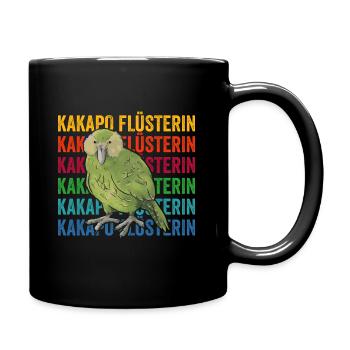 Kakapo Flüsterin Retro Papagei - Tasse einfarbig - Schwarz - Rechts