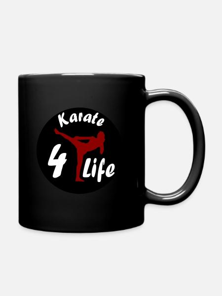 Karate for life - Tasse einfarbig - Schwarz