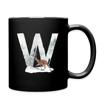 W – decorative character – winter - Full Colour Mug - black - Right