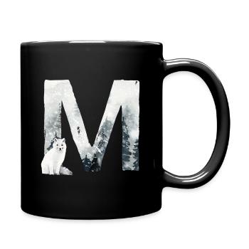 M – caractère décoratif – hiver - Mug uni - noir - Droite