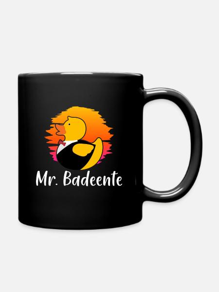 Badeente Gummiente - Tasse einfarbig - Schwarz