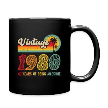Vintage 1980, Cadeau D'anniversaire 43 Ans - Mug uni - noir - Droite