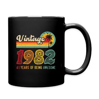 Vintage 1982, birthday gift 41 years - Full Colour Mug - black - Right