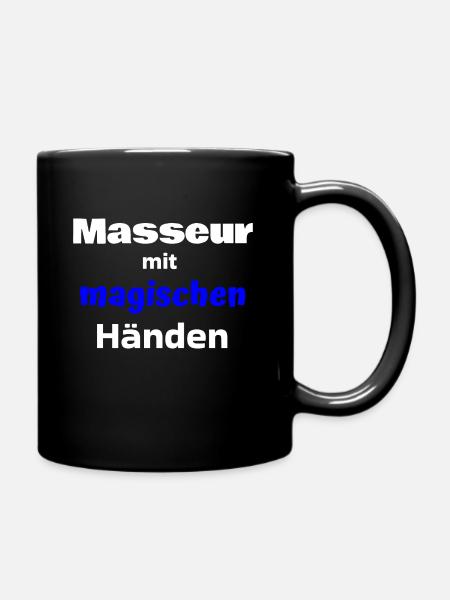 Masseur mit magischen Händen, Massage, Massagen - Tasse einfarbig - Schwarz
