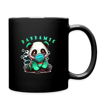 Panda-Pandamic Süß Sitzend - Tasse einfarbig - Schwarz - Rechts