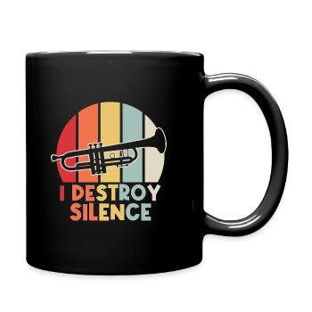 Ich zerstöre die Stille - Tasse einfarbig - Schwarz - Rechts