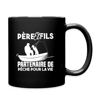 Père et fils partenaire de pêche pour la vie - Mug uni - noir - Droite