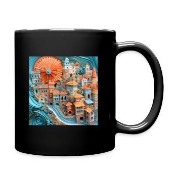 Papier Stadt - Tasse einfarbig - Schwarz - Rechts