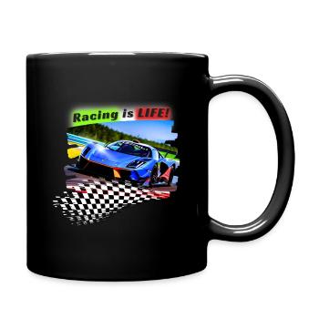 RENNEN IST LEBEN! - Tasse einfarbig - Schwarz - Rechts