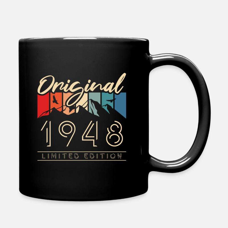 Berge Vintage 1948 Jahrgang 75 Geburtstag Geschenk - Tasse einfarbig - Schwarz
