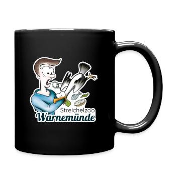 Warnemünder Möwen - Lustige / Fun Spruch - Tasse einfarbig - Schwarz - Rechts