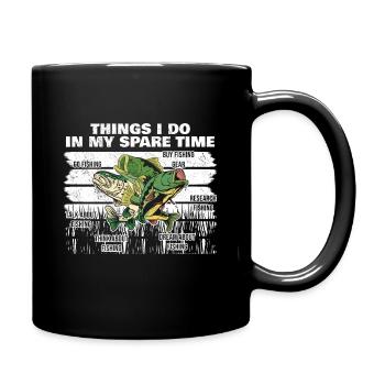 Pêche Pêche à la ligne Ce que je fais pendant mon temps libre - Mug uni - noir - Droite