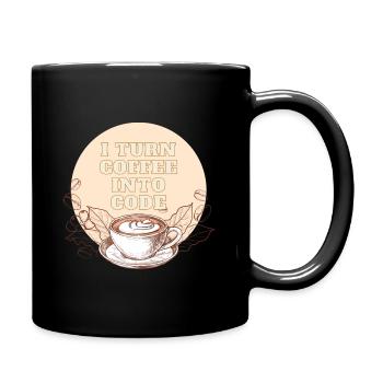 I turn coffee into code - Full Colour Mug - black - Right
