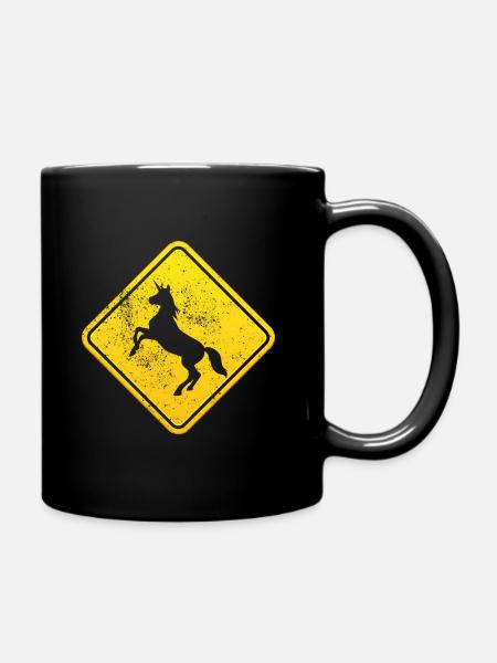 Beware Of Unicorns - Full Colour Mug - black