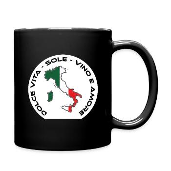 Italy - Dolce Vita, Sole, Vino e Amore - Full Colour Mug - black - Right