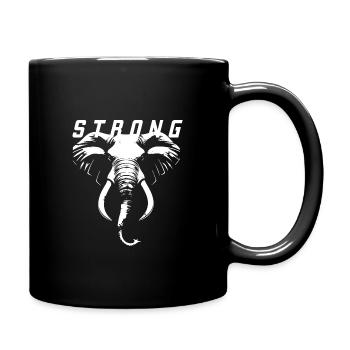 STRONG Elephant Head, Elefant - Full Colour Mug - black - Right