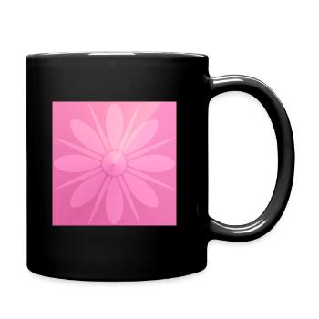 Pinke Blume Schön Geschenk - Tasse einfarbig - Schwarz - Rechts