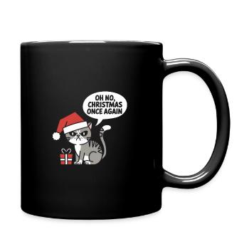 Oh No Christmas Once Again - Katze - Tasse einfarbig - Schwarz - Rechts