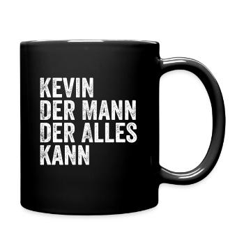 Kevin L’homme qui sait tout Prénom Kevin - Mug uni - noir - Droite