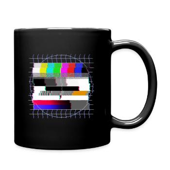 Röhrenfernseher Testbild - verzerrt - 80er - Tasse einfarbig - Schwarz - Rechts