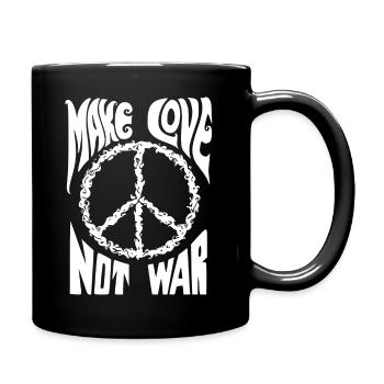 make love not war - Tasse einfarbig - Schwarz - Rechts