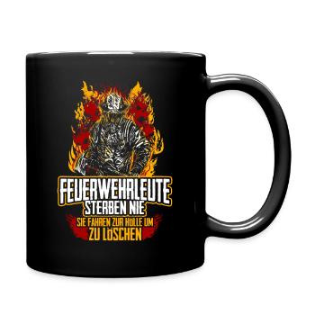 Feuerwehr Hölle - Tasse einfarbig - Schwarz - Rechts