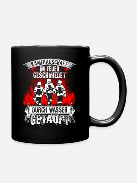 Feuerwehr - Kameradschaft - Tasse einfarbig - Schwarz