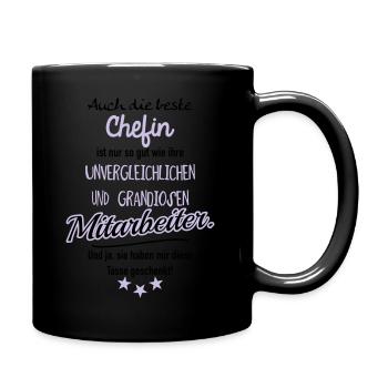 Beste Chefin Tasse - Tasse einfarbig - Schwarz - Rechts