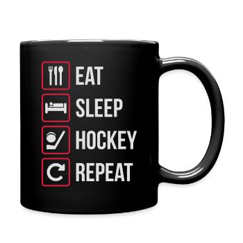 Mangez le sommeil de hockey Répéter - Mug uni - noir - Droite