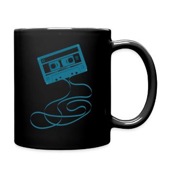 Kassette Blau - 80s Tape - Tasse einfarbig - Schwarz - Rechts