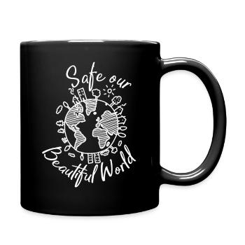 sauve la belle terre protection de l'environnement protection de la nature climat - Mug uni - noir - Droite