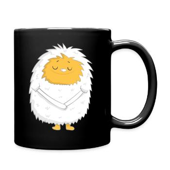 Yeti Winter - Tasse einfarbig - Schwarz - Rechts