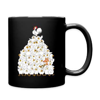 bunch of chickens - Full Colour Mug - black - Right